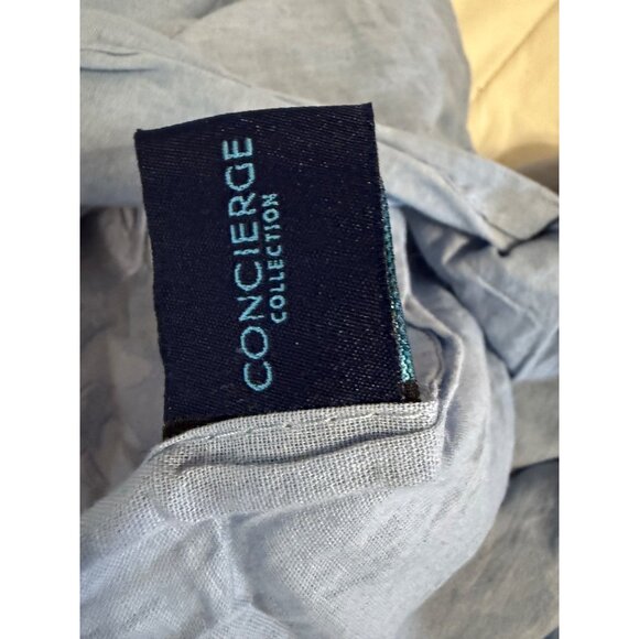 2 Concierge Collection Blue Stone Washed Cotton Jacquard Pillow Standard Shams - Picture 2 of 11